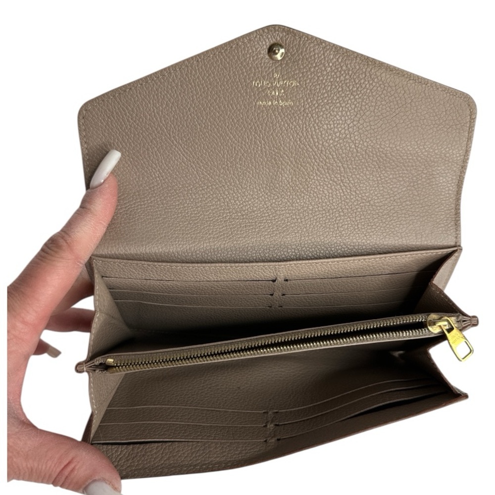 Louis Vuitton Monogram Empreinte Leather Sarah Wallet in Neutral - Picture 8 of 15